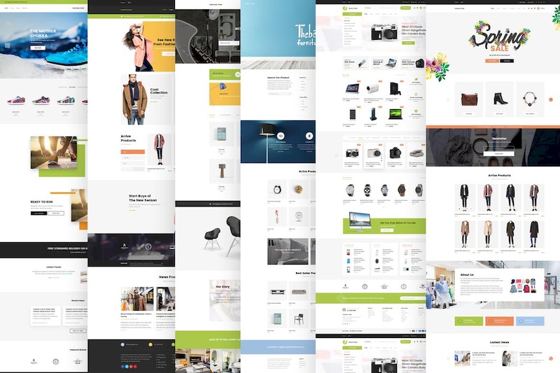 多功能时尚的电子商务网页设计模板-Photoshop素材