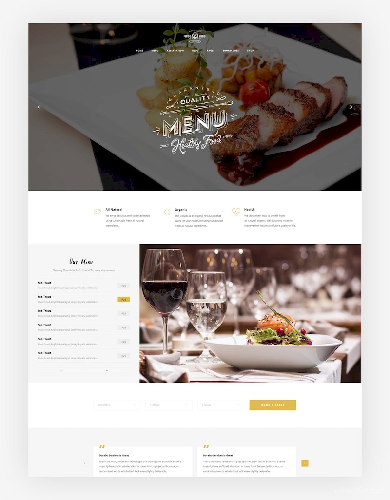 美食餐厅web界面设计模板-Photoshop素材