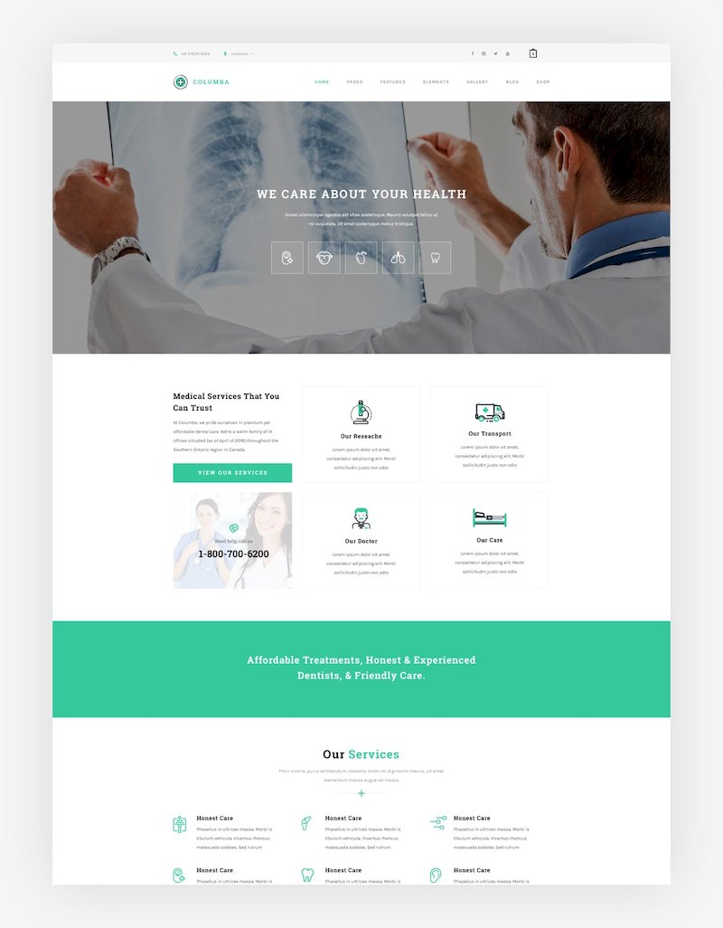 现代化的医院医学网页界面设计-Photoshop素材