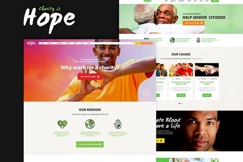 非营利性机构的慈善公益网站设计模板-Photoshop素材