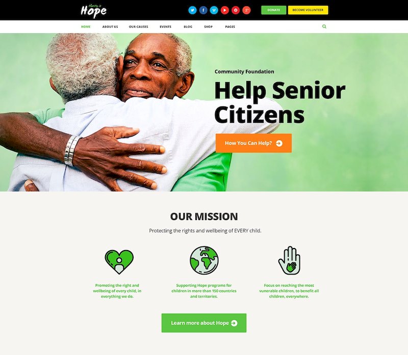 非营利性机构的慈善公益网站设计模板-Photoshop素材