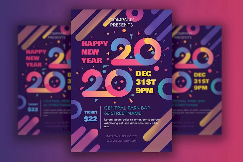 2020新年活动宣传画设计模板-Photoshop/Illustrator素材