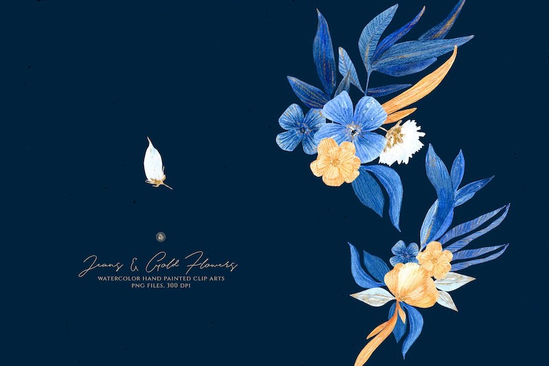 25幅精美的手绘水彩叶子花卉插画素材-PNG素材-1.jpg