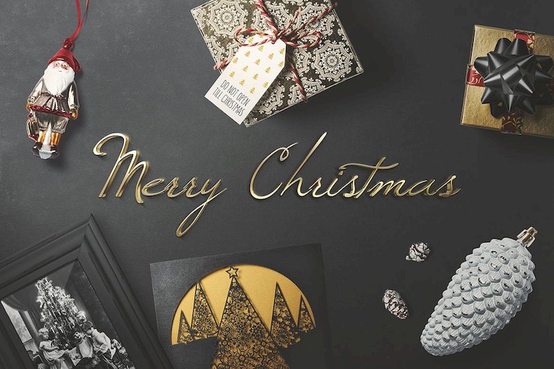 68种圣诞贺卡礼品包装样机素材-Photoshop素材