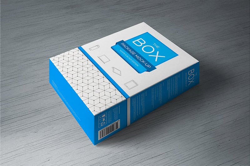 简明的矩形纸盒产品包装PSD样机素材-Photoshop素材