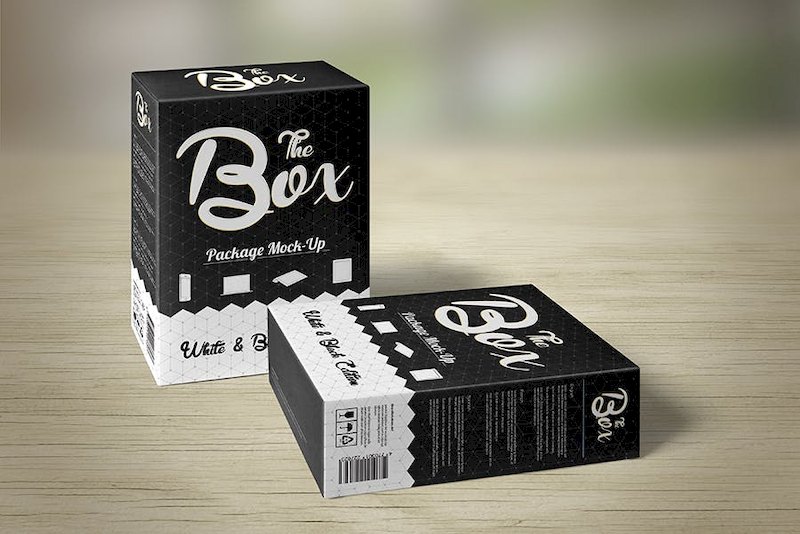 简明的矩形纸盒产品包装PSD样机素材-Photoshop素材
