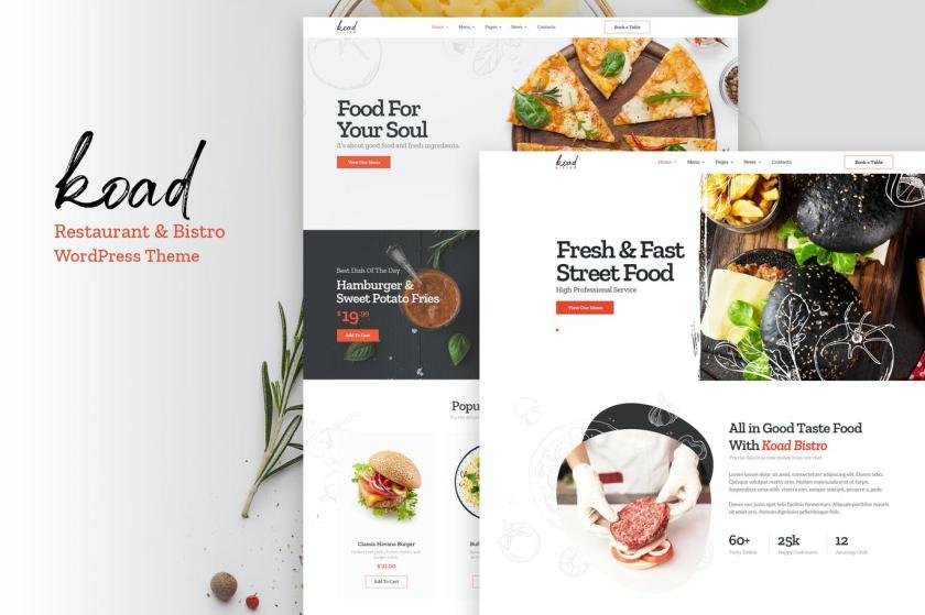 简洁的餐饮主题网站Wordpress主题模板
