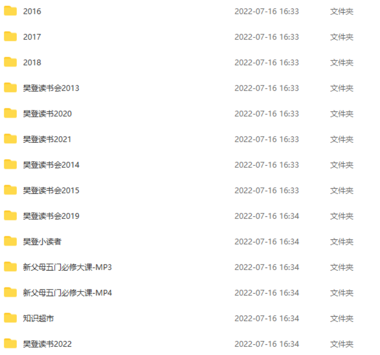 2013-2022年樊登读书全套资料[MP3/241.39GB]百度云网盘下载