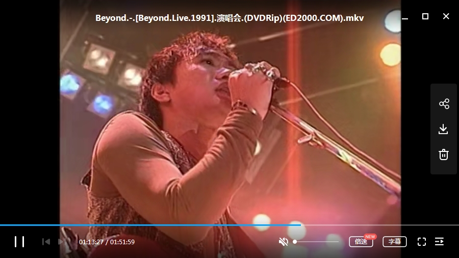 Beyond Live1991生命接触演唱会高清[MKV/2.05GB]百度云网盘下载
